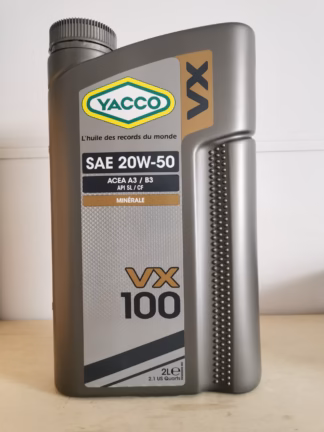 Huile YACCO VX100 20w50 <br>bidon 2l