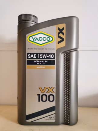 Huile YACCO SAE 15W40 VX 100<br>bidon 2l