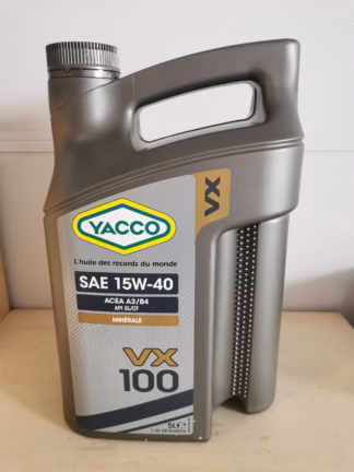 Huile YACCO SAE 15W40 VX 100<br>bidon 5l